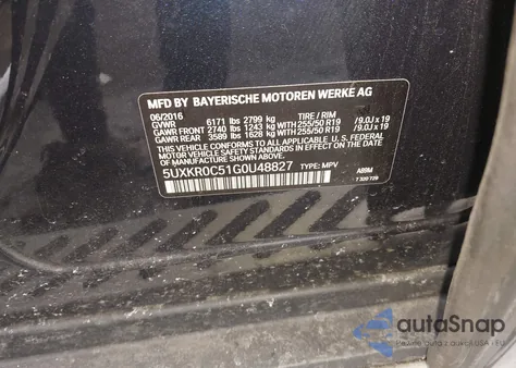 2016 BMW X5 xDrive35I from USA, damaged, VIN 5UXKR0C51G0U48827